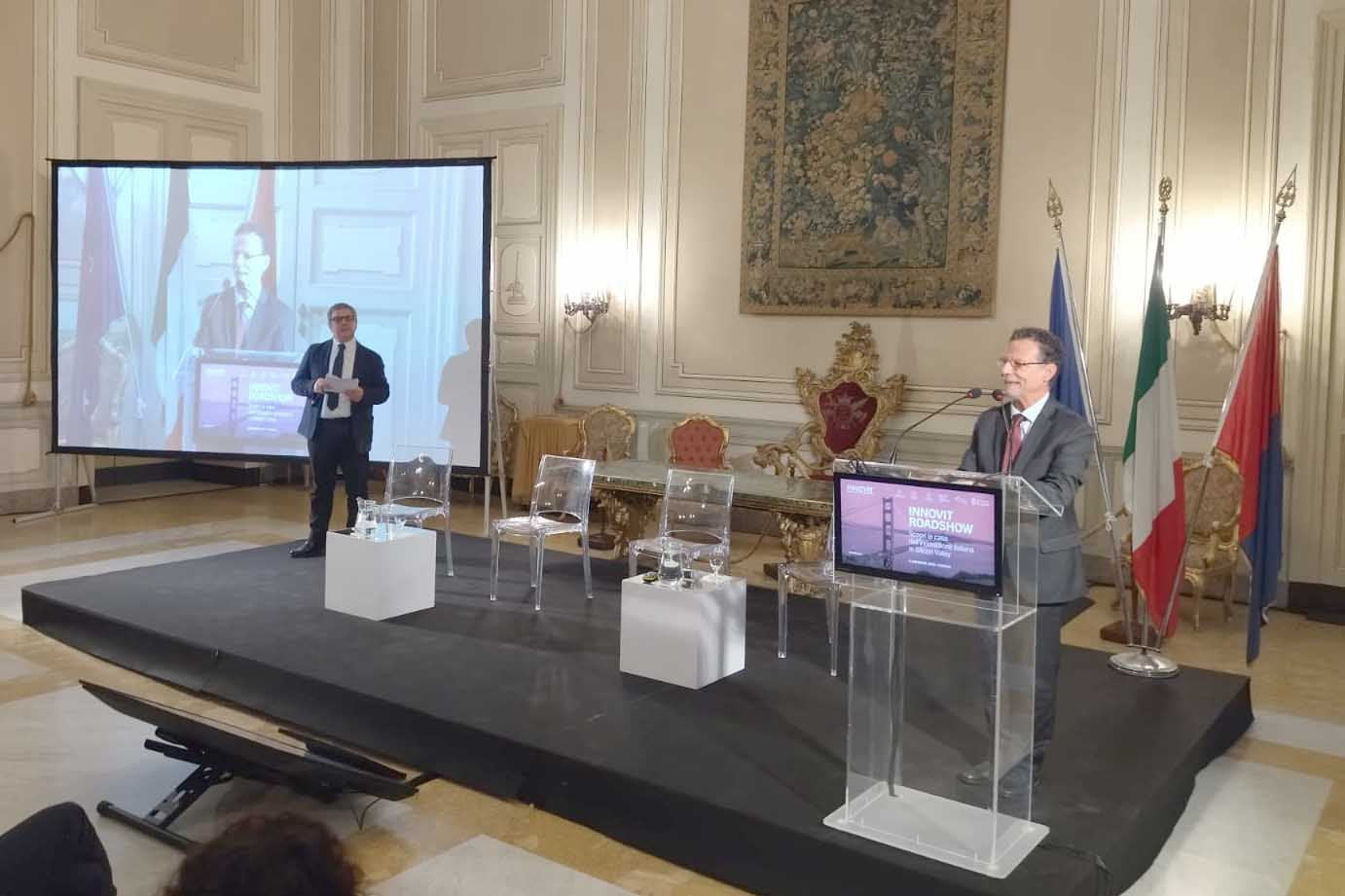 Un momento dell'intervento del rettore Francesco Priolo