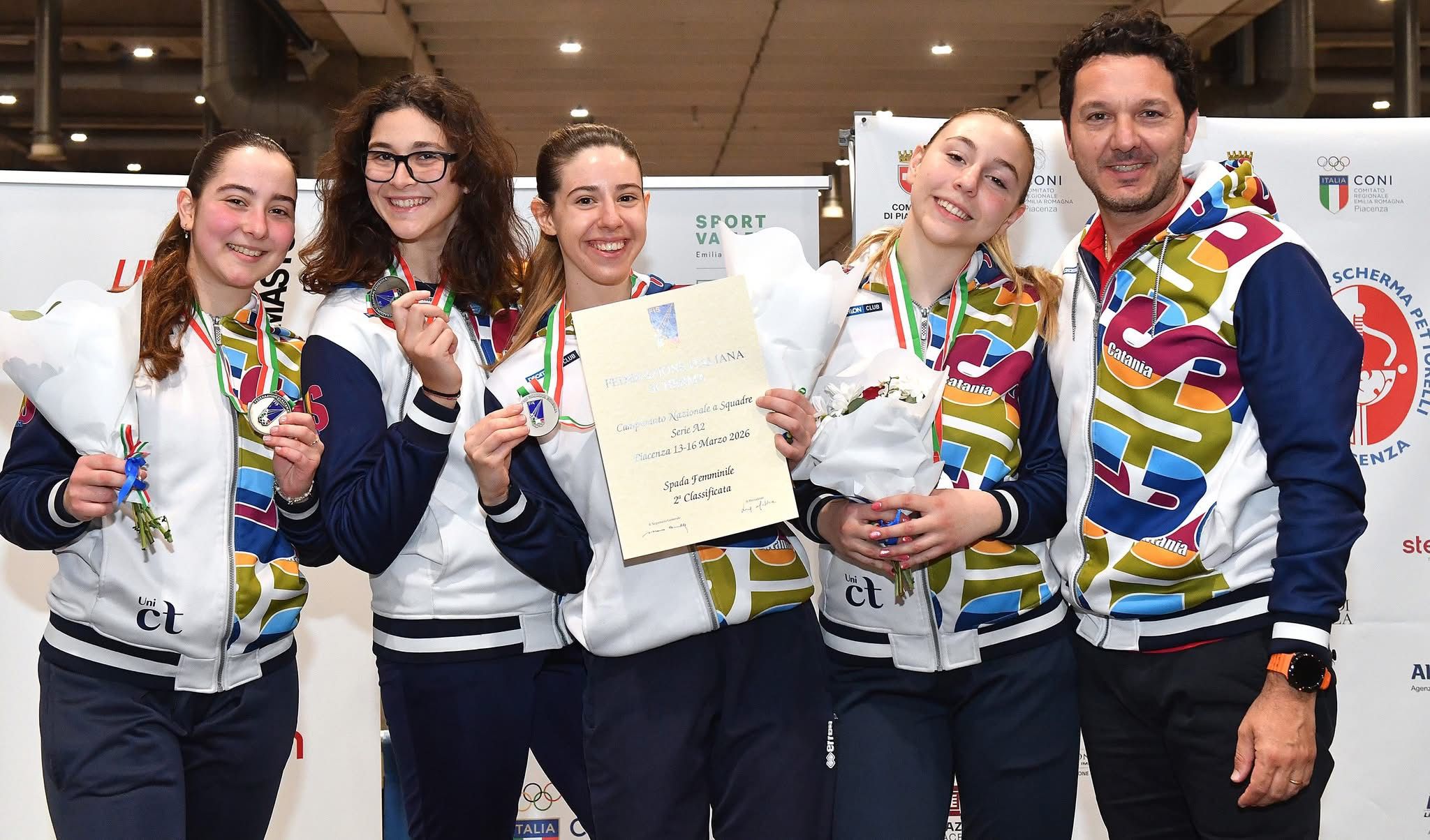 Le spadiste del Cus Catania che hanno conquistato la Serie A-2