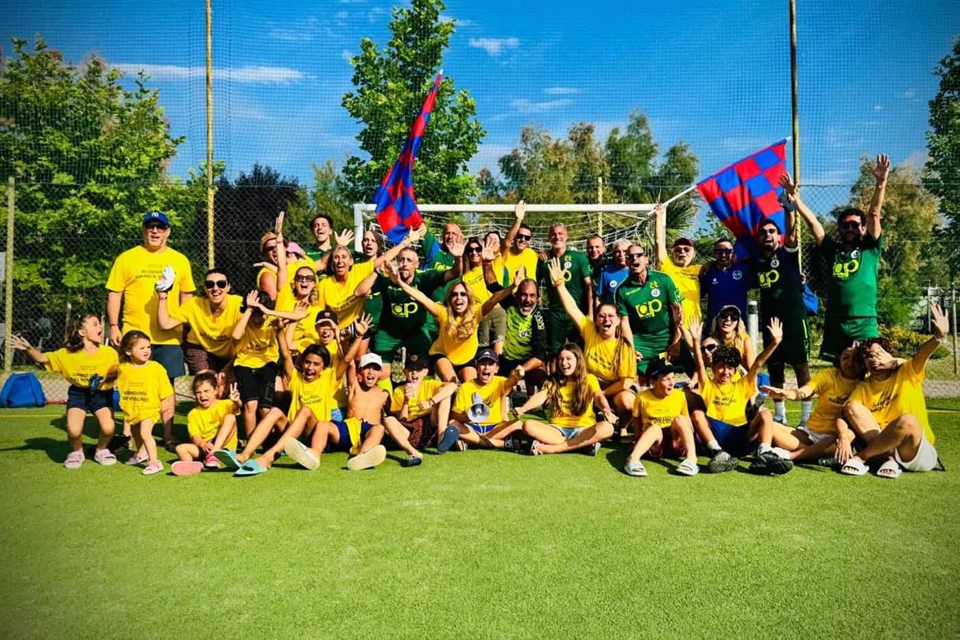 Il team dell'Adduc Unict insieme con i propri tifosi