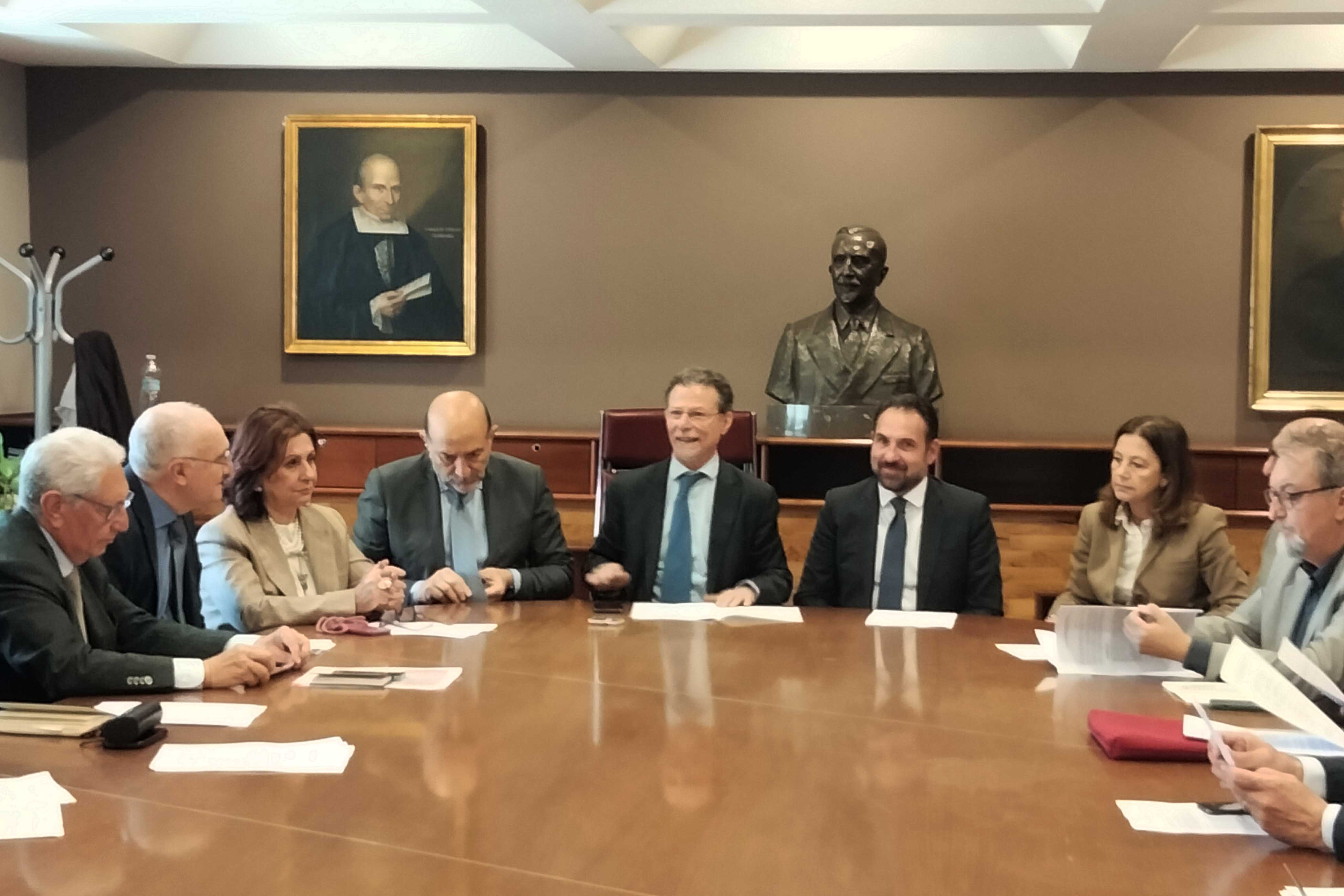 Un momento dell'intervento del rettore Francesco Priolo