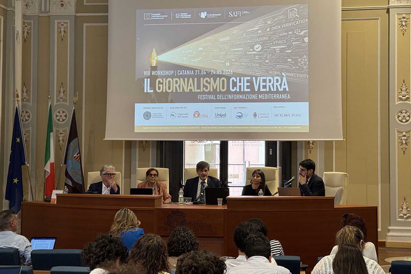 In foto da sinistra Derrick de Kerckhove, Maria Pia Rossignaud, Lino Morgante, Claudia Cantale e Giorgio Romeo