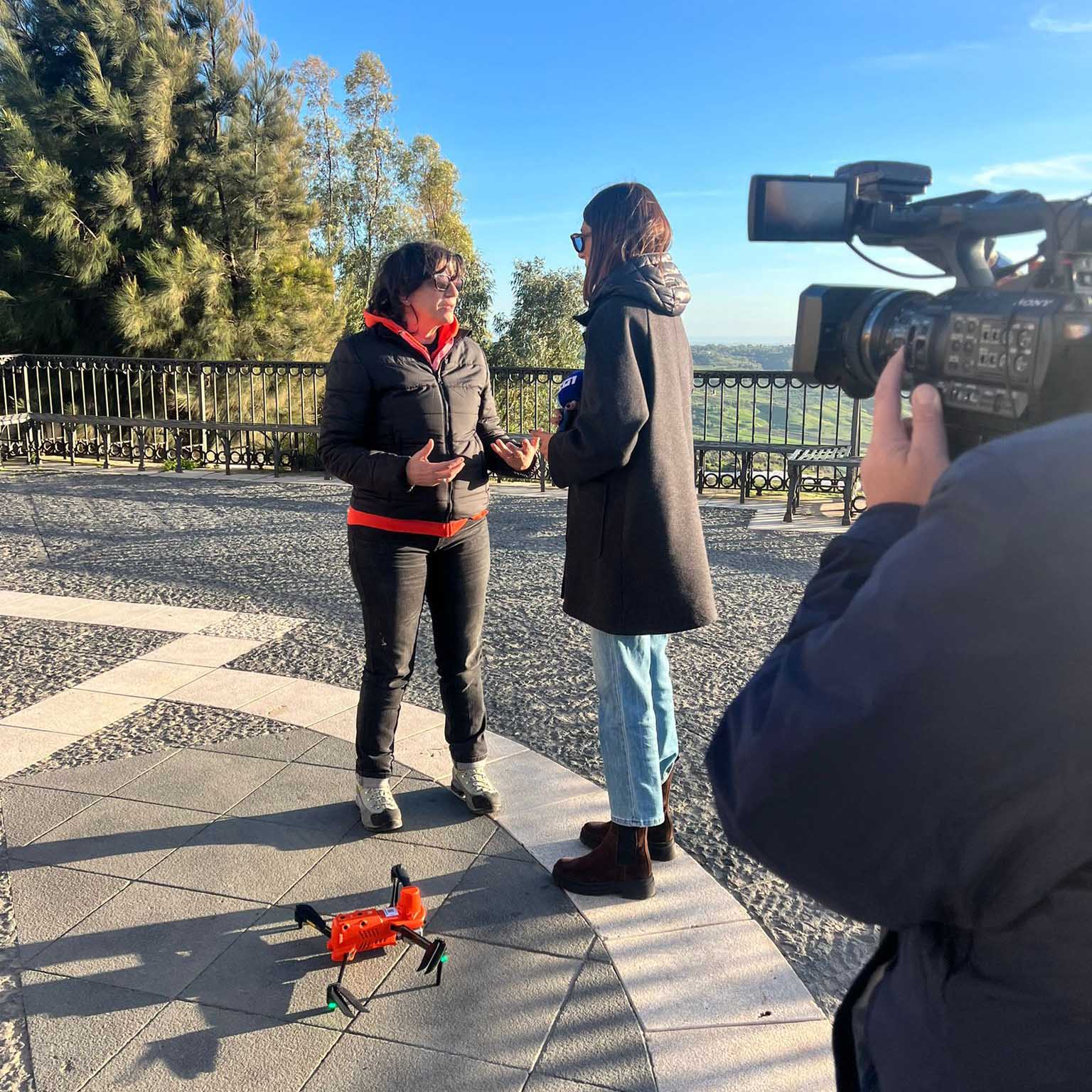 La prof.ssa Giovanna Pappalardo intervistata dalla giornalista della redazione del Tg1 Rai