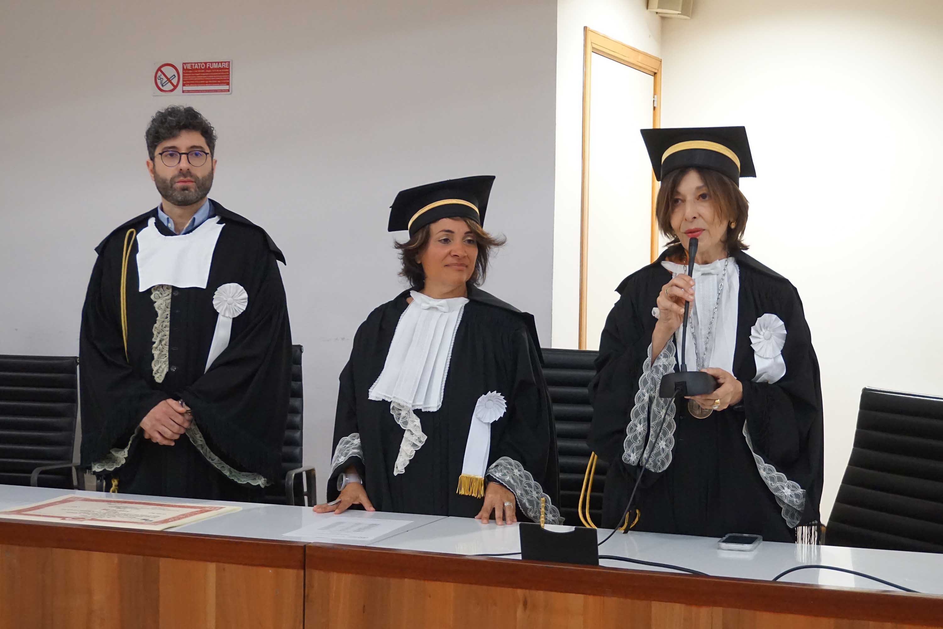 Un momento dell'intervento della prorettrice Lina Scalisi
