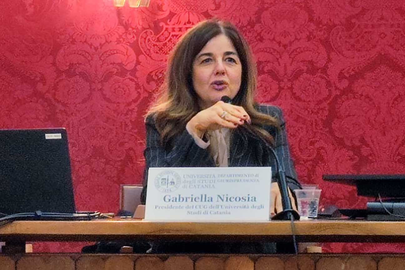Un momento dell'intervento della prof.ssa Gabriella Nicosia