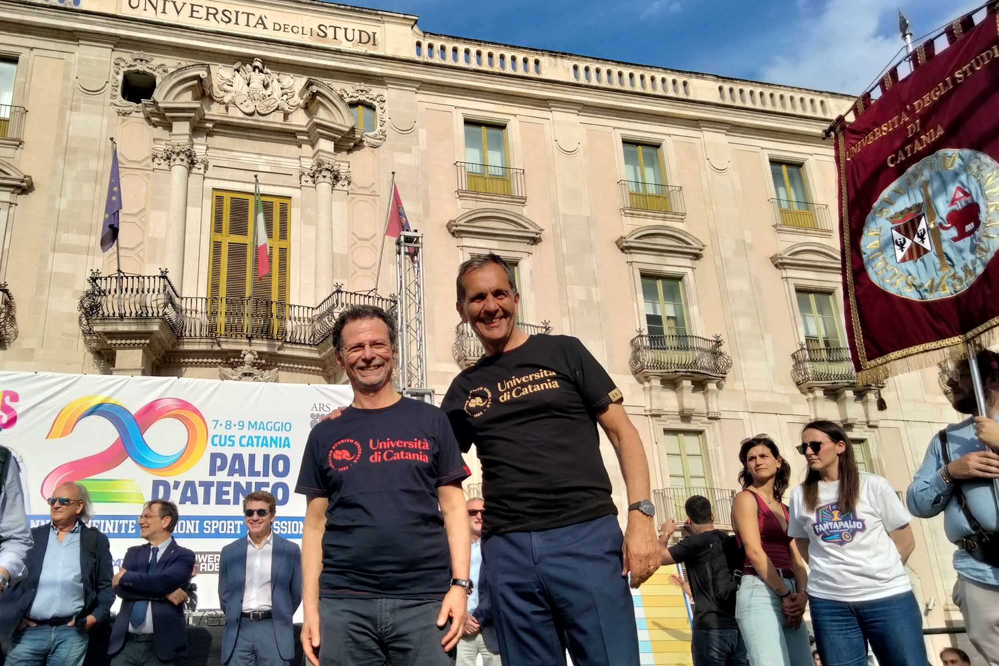 Il rettore Francesco Priolo e il sindaco Enrico Trantino