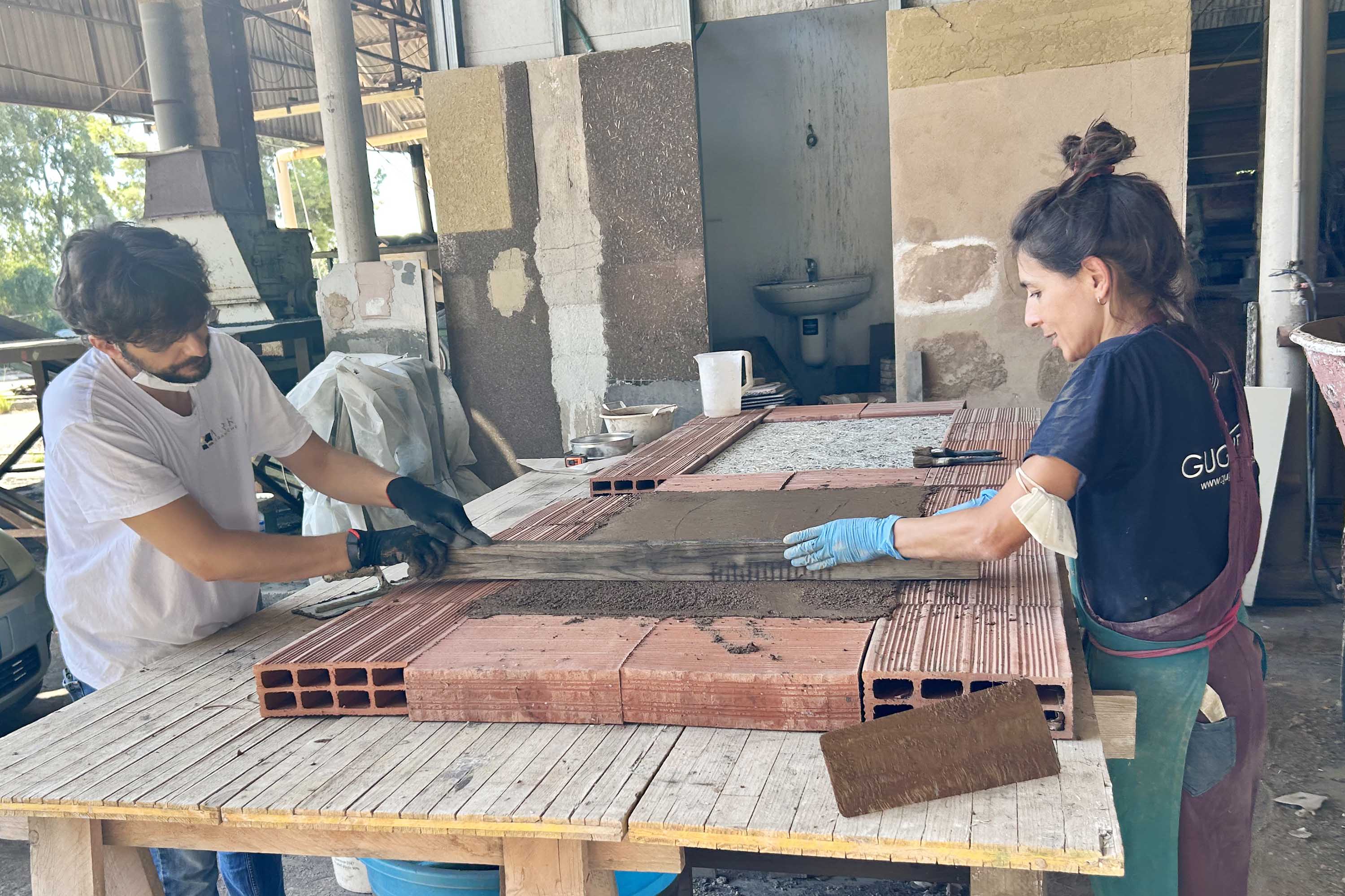 Fase di realizzazione dei pannelli