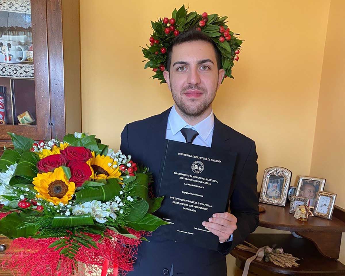 Roberto Pillitteri il giorno della laurea