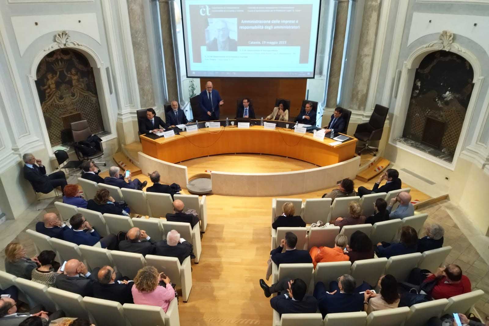 Un momento dei lavori nell'auditorium della Purità