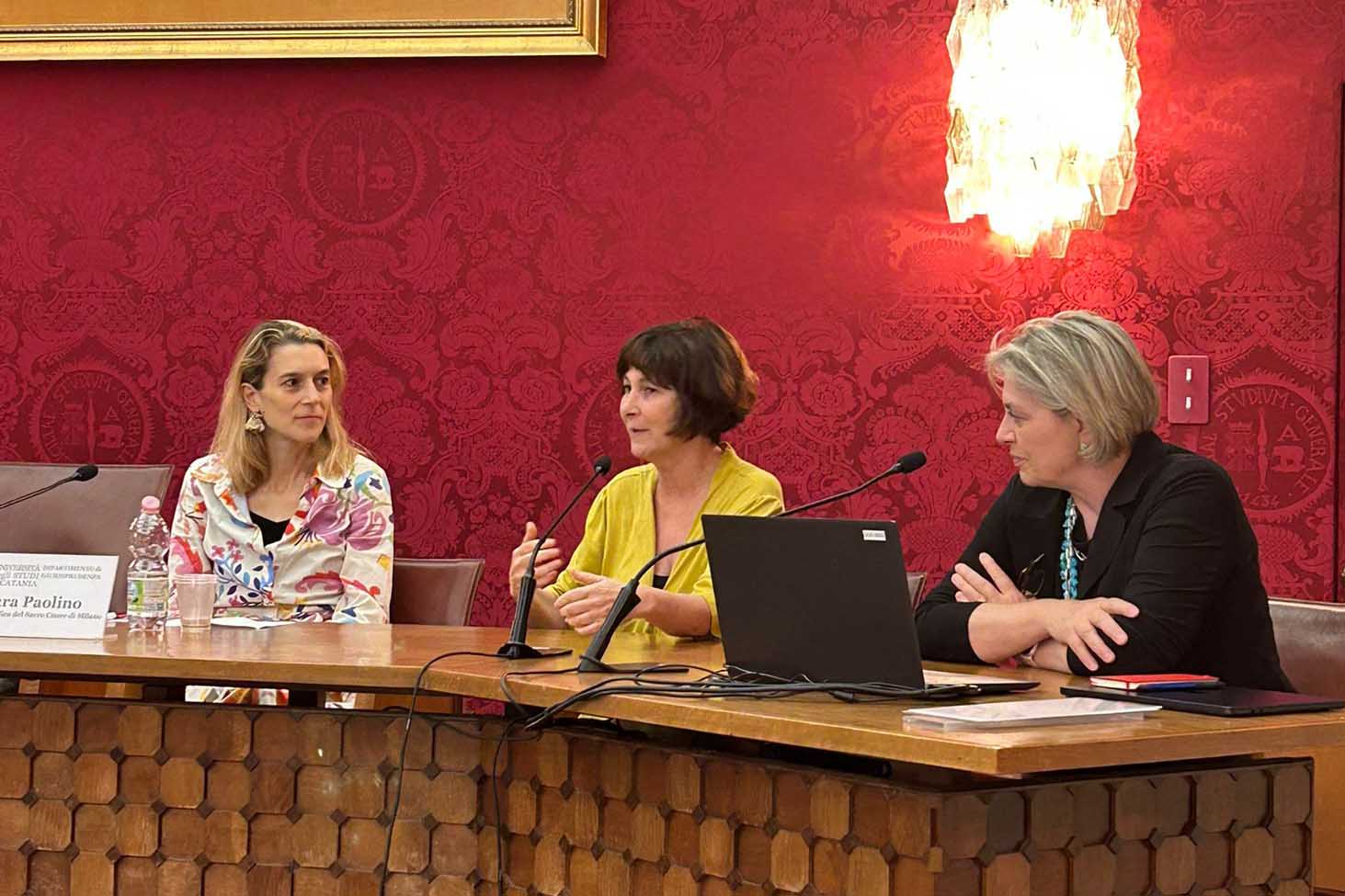 Un momento dell'intervento della prof.ssa Marisa Meli