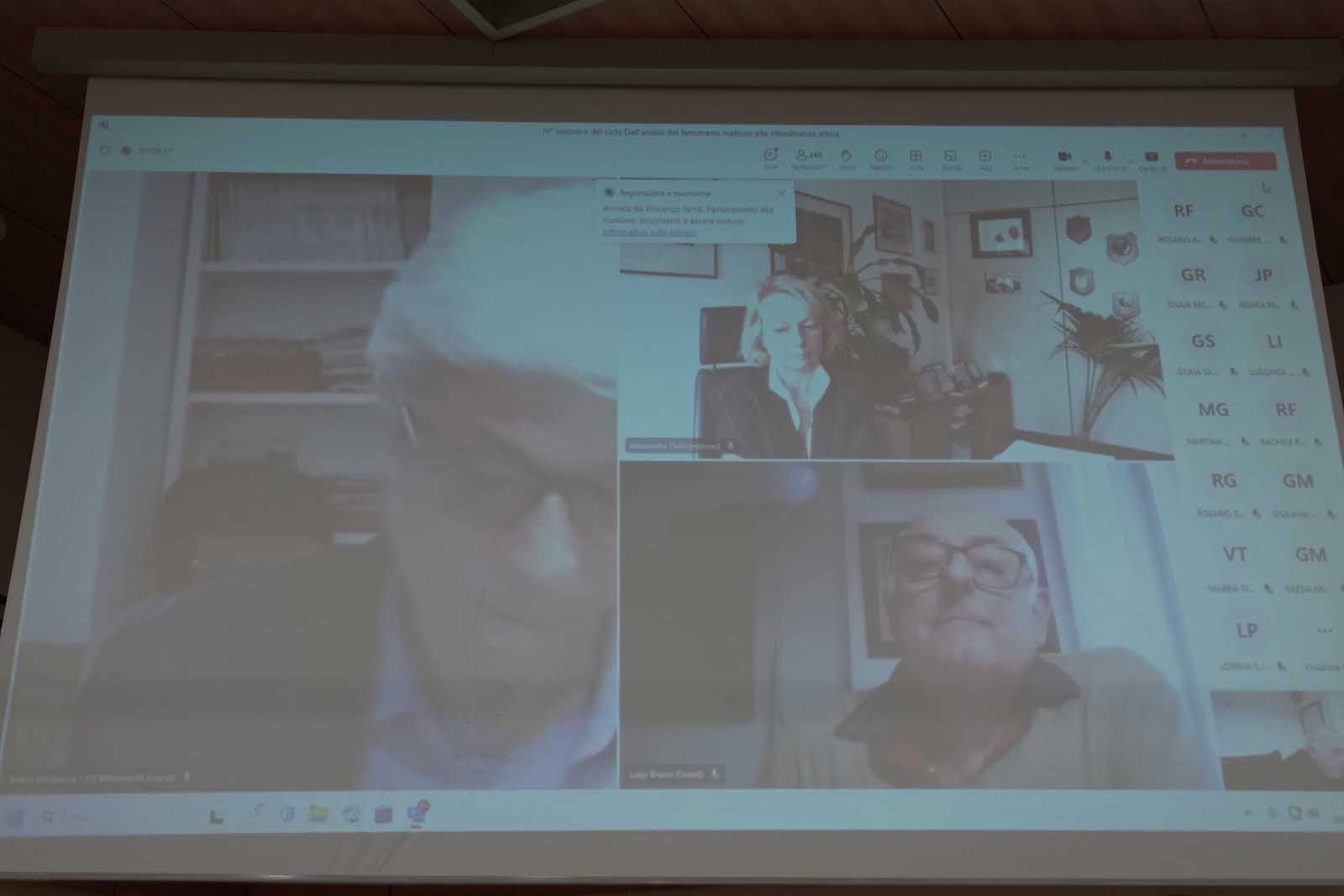 I relatori in video conferenza