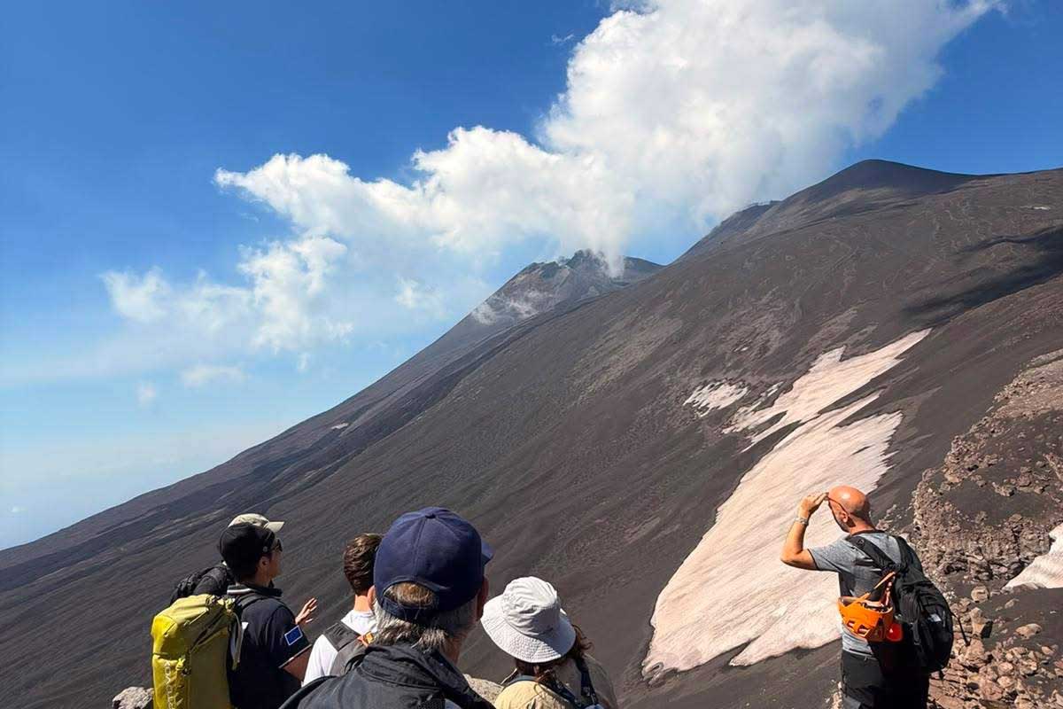 Un momento dell'escursione sull'Etna