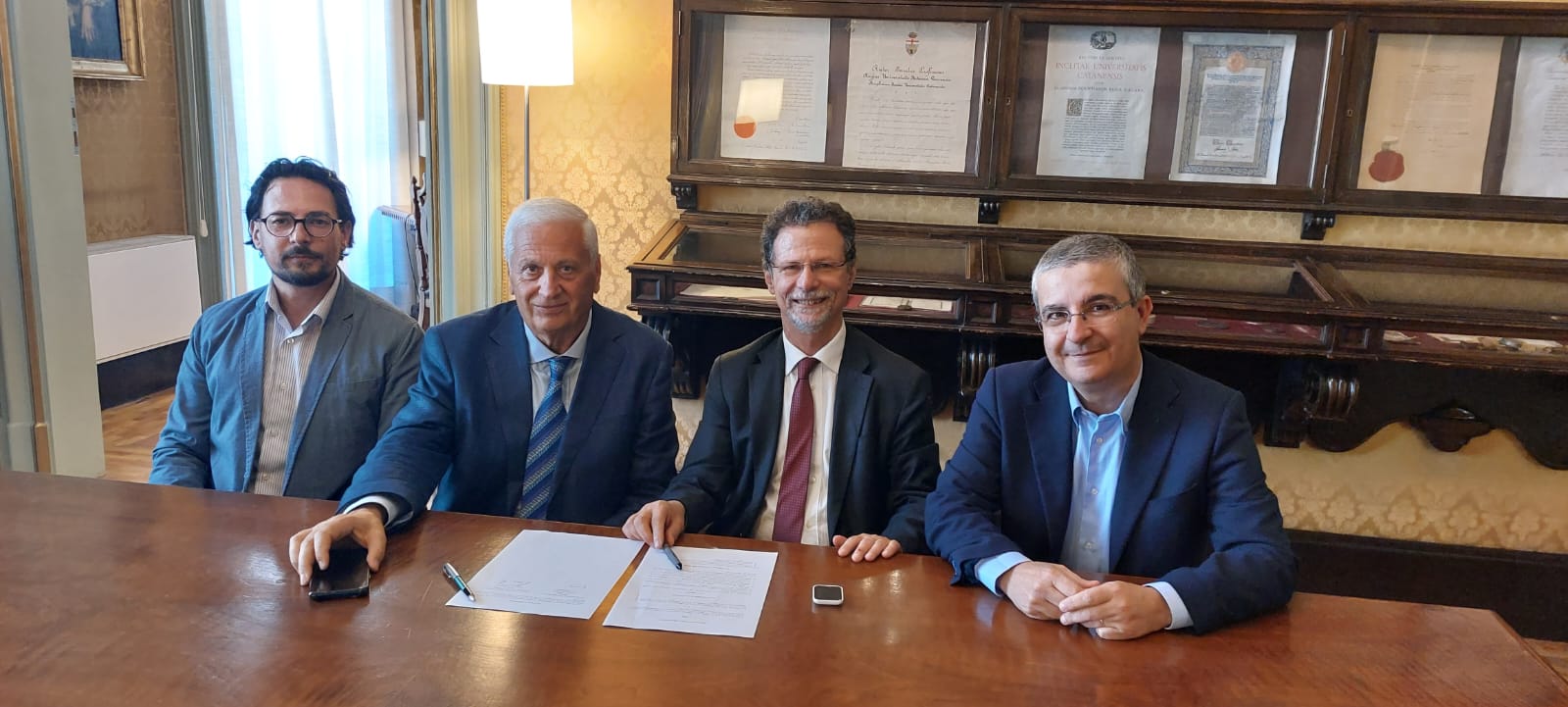 La firma del convenzione tra Unict e Fondazione Trecastagni
