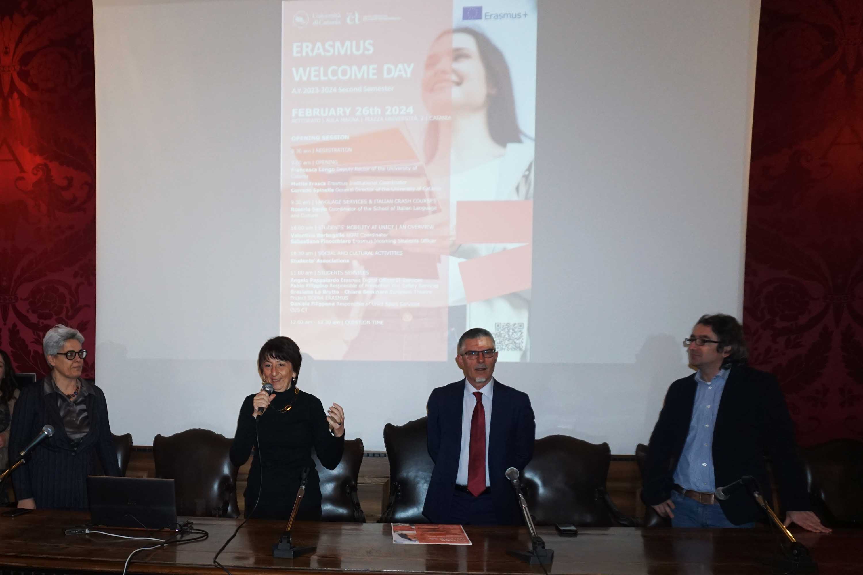 In foto da sinistra Valentina Barbagallo, Francesca Longo, Corrado Spinella e Mattia Frasca