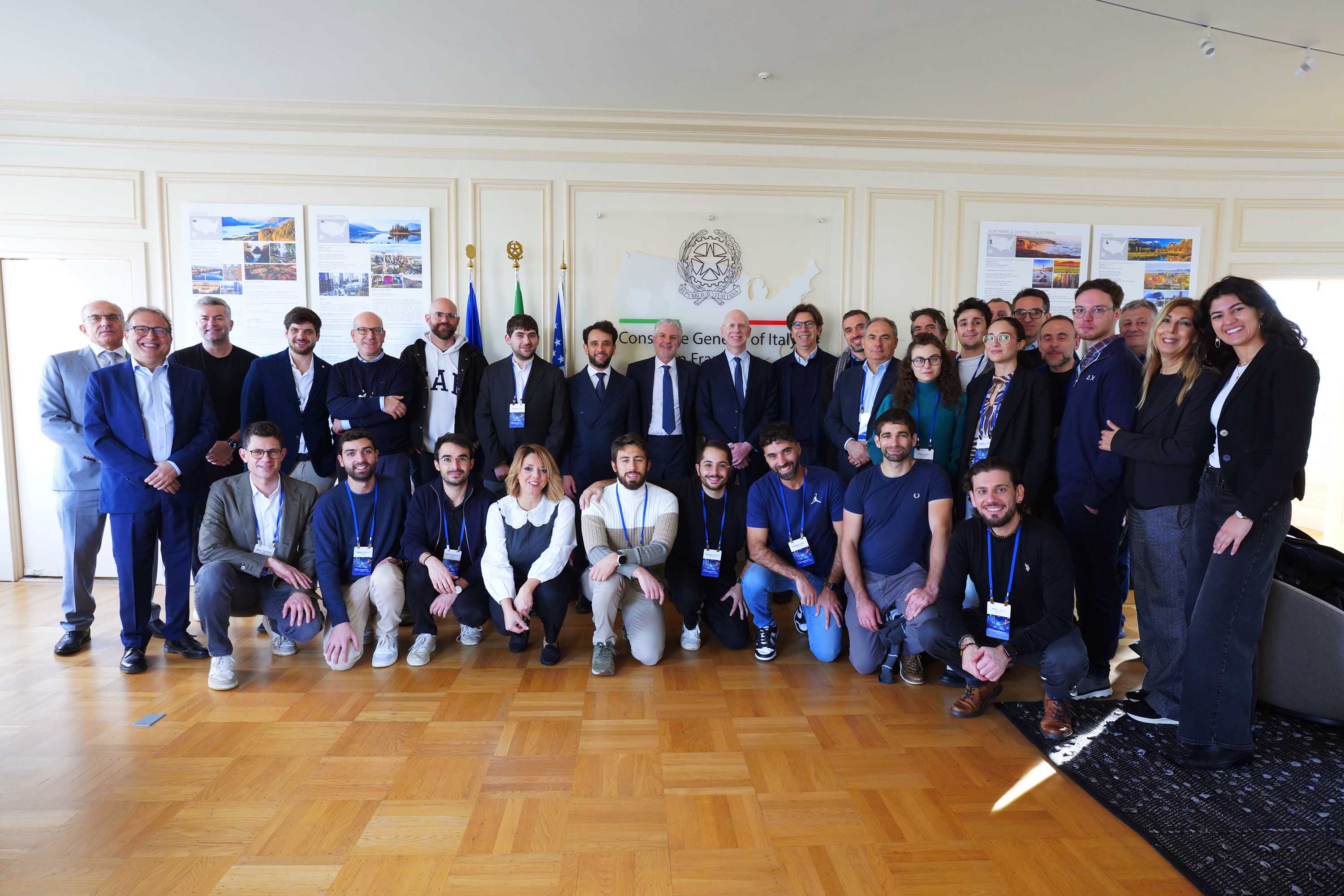 Un momento della visita al Consolato italiano di San Francisco negli Stati Uniti