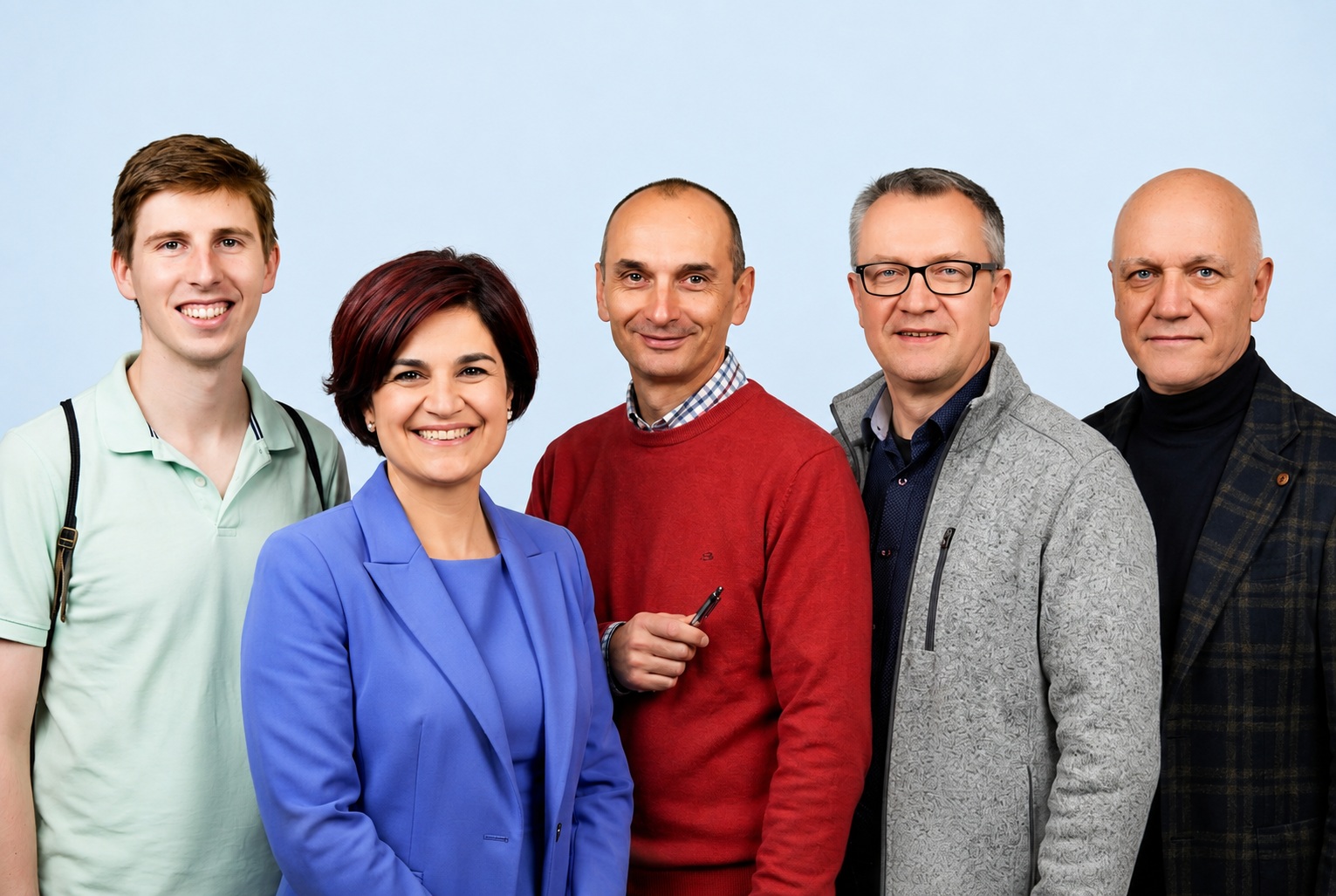 In foto (generata con IA) da sinistra i docenti Peio Alcorta, Maria De Salvo, Petr Mariel, Jürgen Meyerhoff e Giovanni Signorello