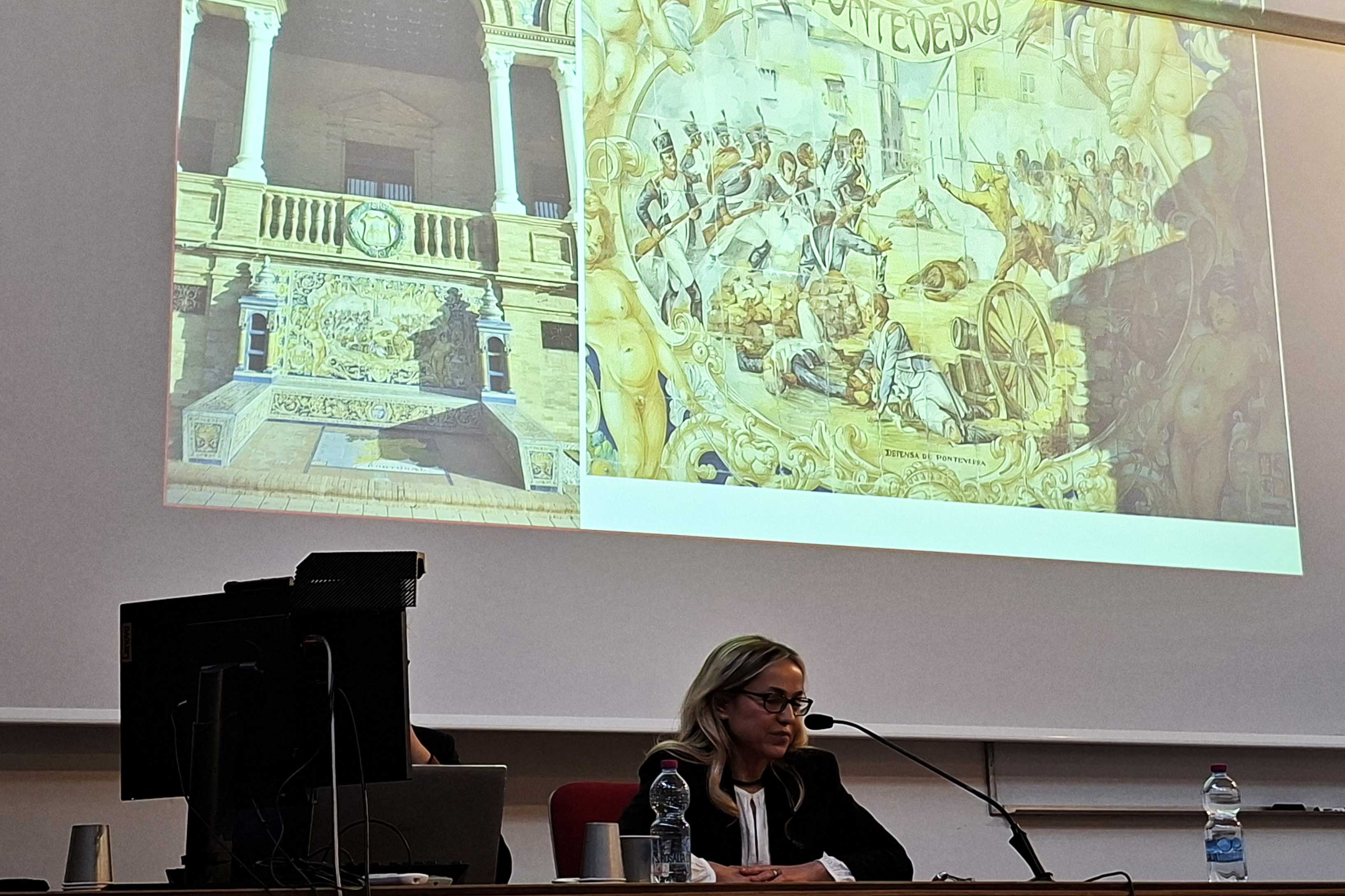 Un momento dell'intervento della docente Nicoletta Marini D'Armenia