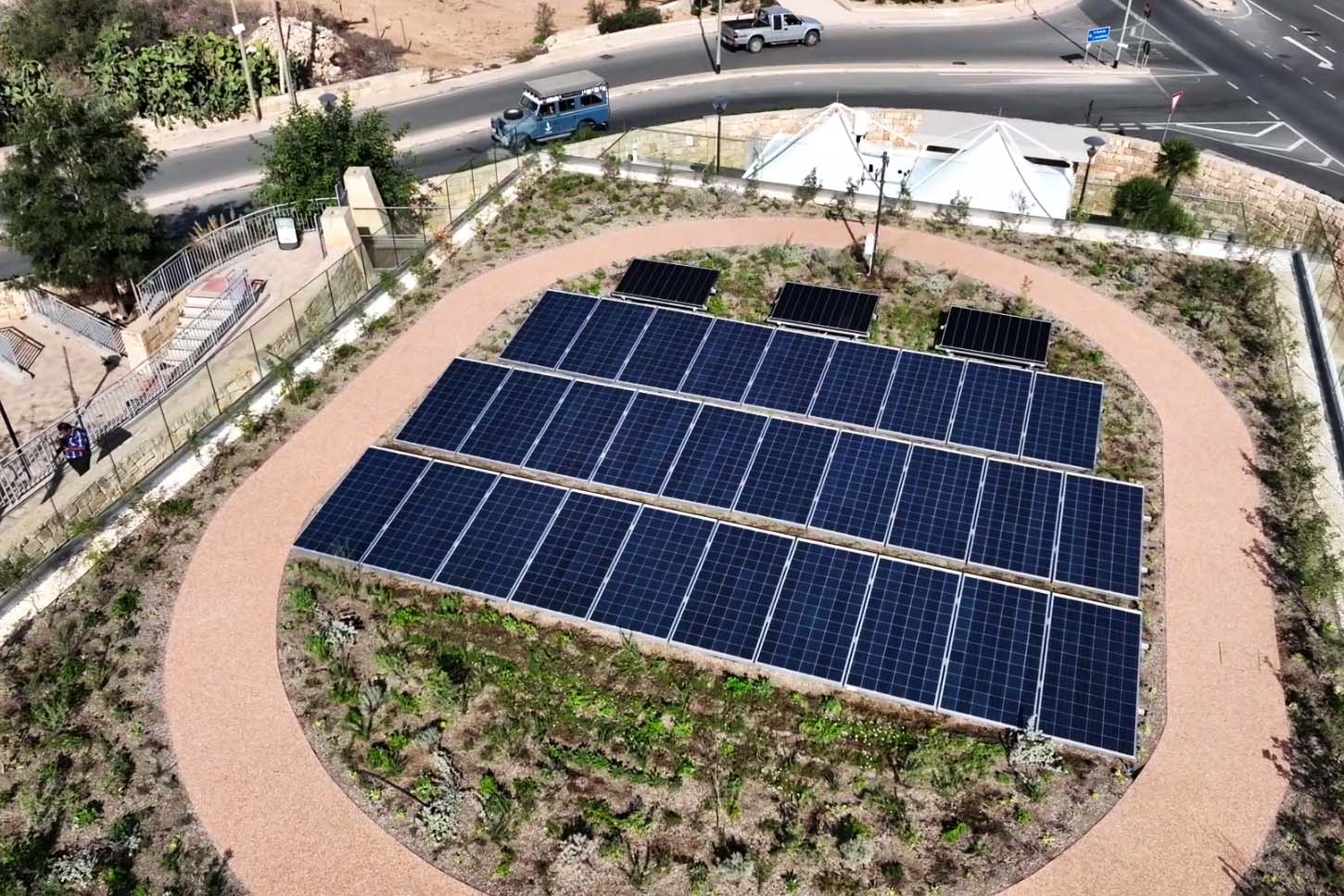 Il tetto verde realizzato al Ghajn National Water Conservation Centre a Rabat, Malta