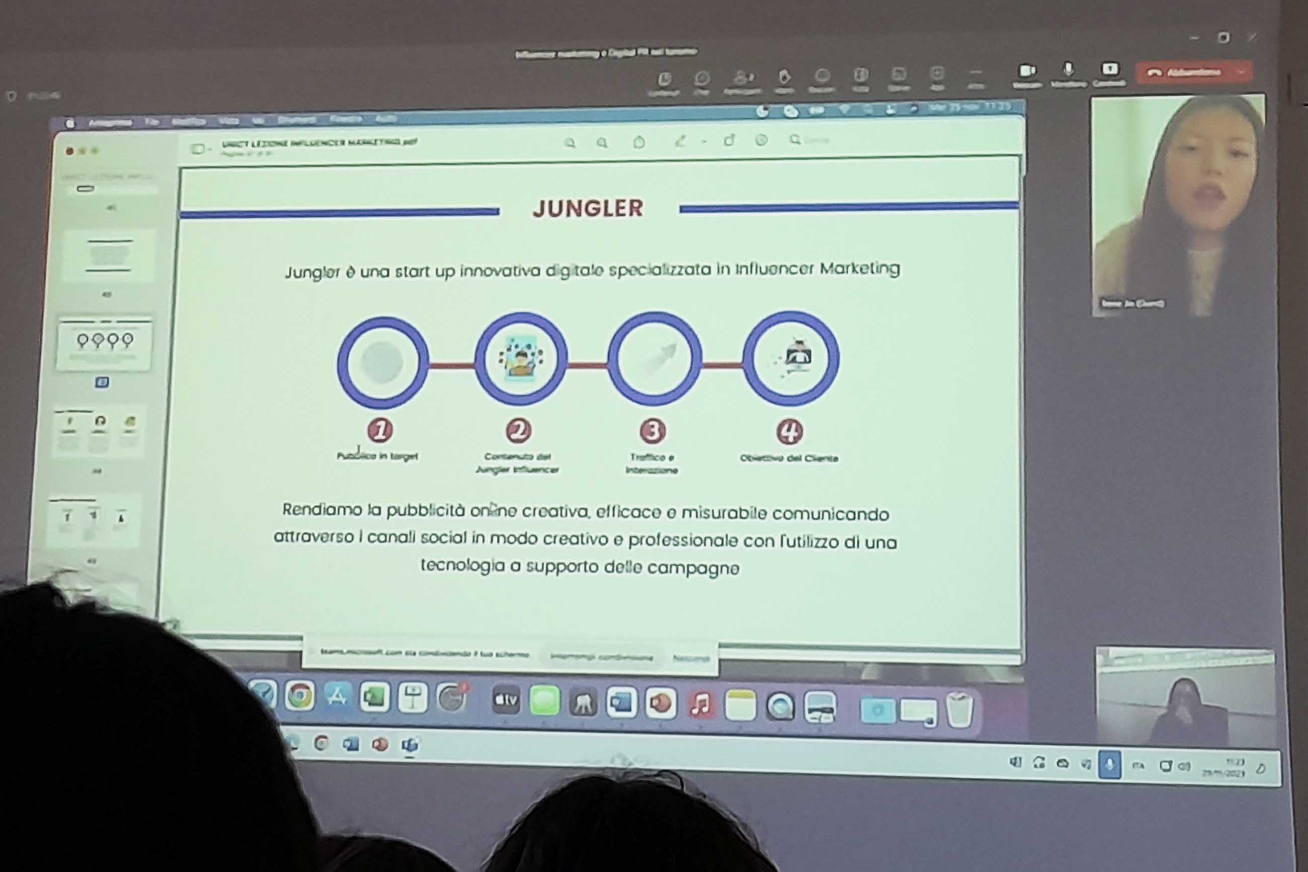 Un momento di intervento di Irene Jin