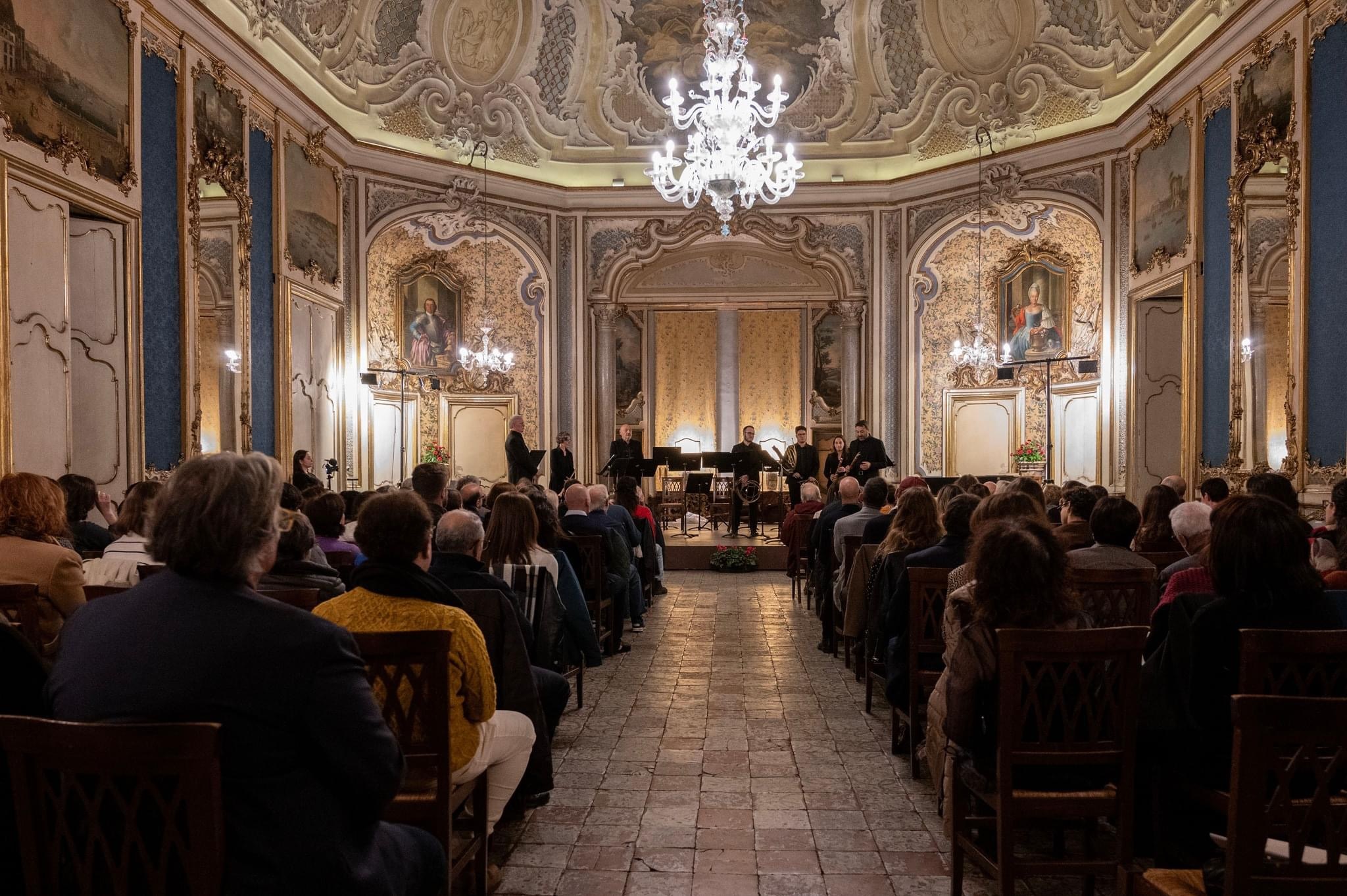 Un momento del concerto al Palazzo Biscari