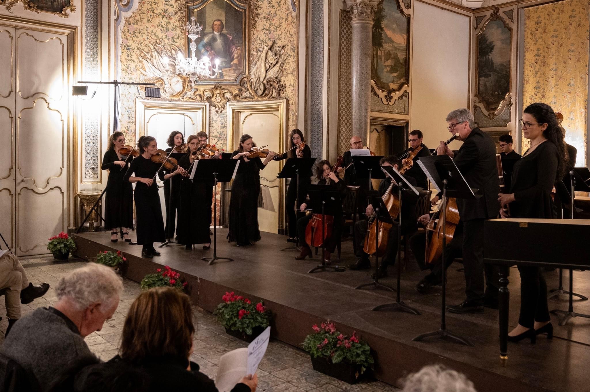 Un momento del concerto al Palazzo Biscari