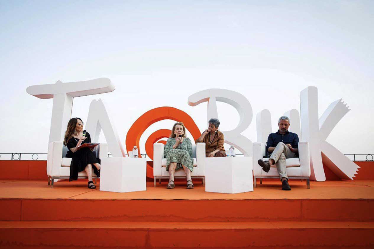 Un momento dell'intervento di Annie Ernaux a Taobuk 