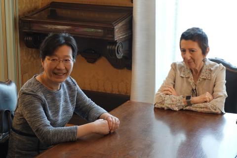 la ministra dell’Ambasciata cinese a Roma, Zheng Xuan, e la prorettrice Francesca Longo dell’Università di Catania