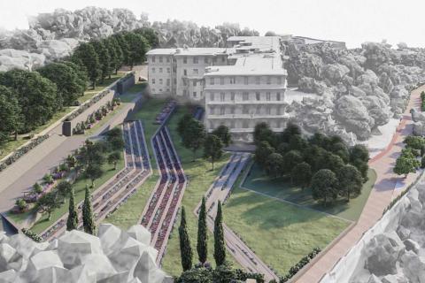 Il rendering del futuro polo universitario nell'area dell'ex ospedale "Ascoli-Tomaselli"