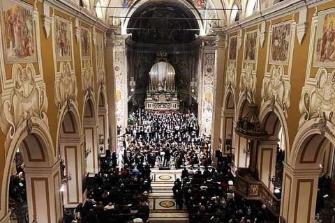 Un momento del concerto nella Basilica di San Sebastiano ad Acireale
