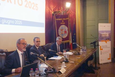 Un momento dell'intervento di Giancarlo Monina