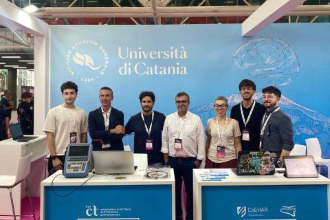 Alcuni ricercatori Unict presenti alla fiera