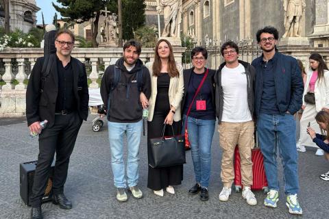 Alcuni partecipanti all'incontro assieme a Giorgio Caporale, Elisa Longo e Arianna Rotondo