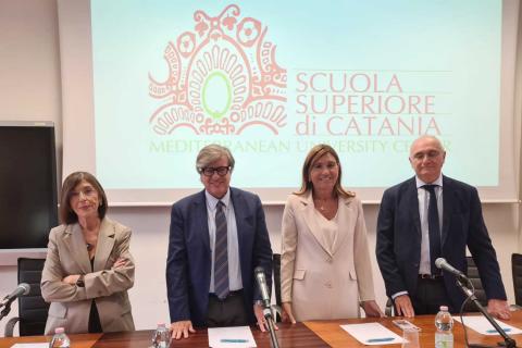 In foto da sinistra Lina Scalisi, Enrico Foti, Ida Nicotra, Armando Conti