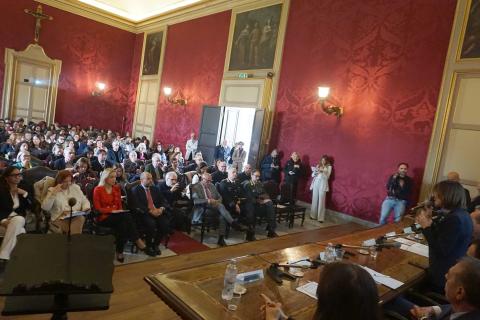 Un momento dell'intervento della prorettrice Lina Scalisi