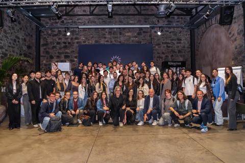 Salvo Filetti insieme con gli studenti di Unict