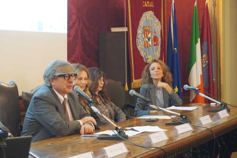 Un momento dell'intervento del rettore Enrico Foti