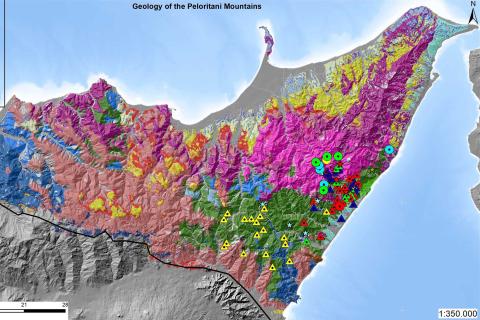 Carta geologica schematica dei Monti Peloritani