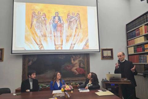 Un momento dell'intervento di don Antonio Agostini