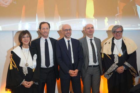 In foto da sinistra Lina Scalisi, Riccardo Mulone, Rosario Aitala, Lucio Blandini e Enrico Foti