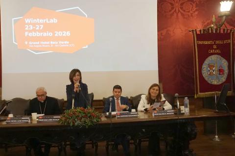 Un momento dell'intervento della prorettrice Lina Scalisi