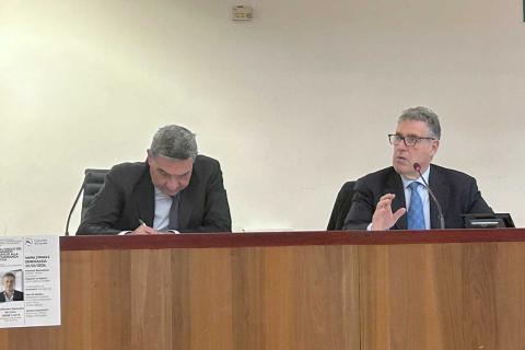 Un momento dell'intervento del magistrato Nino Di Matteo