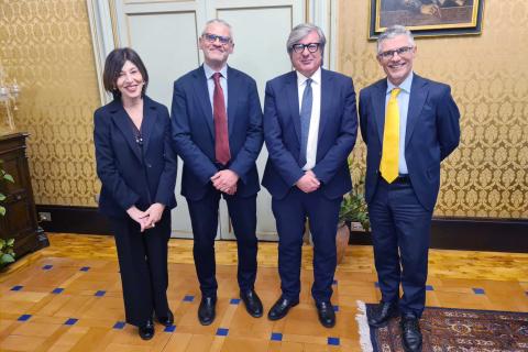 In foto da sinistra Lina Scalisi, Mariano Sciacca, Enrico Foti e Corrado Spinella