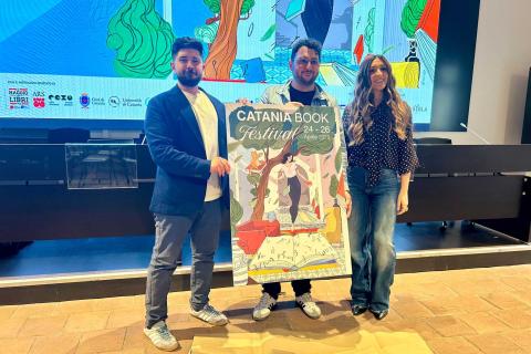 Simone Dei Pieri, Riccardo Failla e Ludovica Licciardello presentano il manifesto di Giovanni Esposito