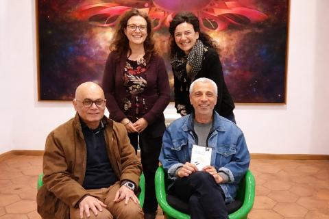 In foto l'autore Shady Lewis con le docenti Alba Rosa Suriano e Rosa Pennisi e il traduttore Ezzat Hassan