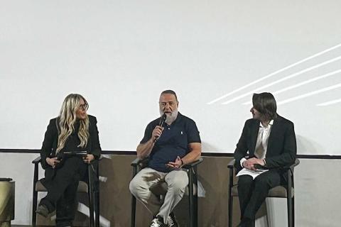 Un momento dell'incontro con il pubblico
