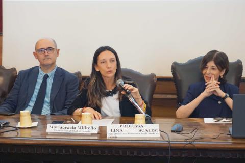 In foto da sinistra Salvatore Zappalà, Mariagrazia Militello e Lina Scalisi
