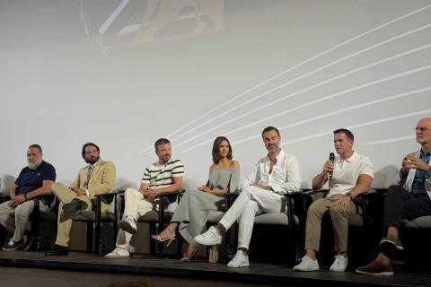 Il cast e la produzione di Bear Country durante l’incontro con la stampa al Taormina Film Festival