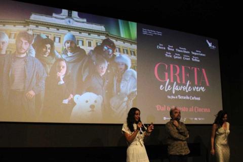 Un momento della presentazione del film