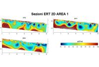 Sezioni geoelettriche bidimensionali ERT rappresentative dell’area 1