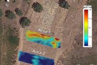 Depth-slice (1.6 m) dei modelli 3D di resistività, sovrapposti all’area indagata