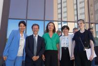 Il rettore Francesco Priolo insieme con la delegazione della Tbilisi State Medical University